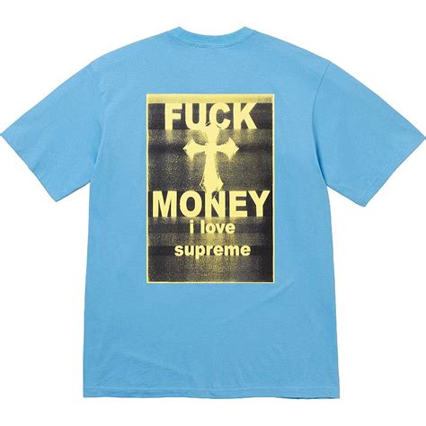SUPREME Camiseta Fuck Money Azul NOVO Pineapple Co Autentico Itens Exclusivos