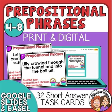 Prepositional Phrases Task Cards Short Answer 2 Phrases Per Sentence