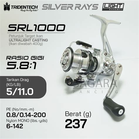 Jual Reel Tridentech Silver Rays Light ARK Reel Pancing Spinning