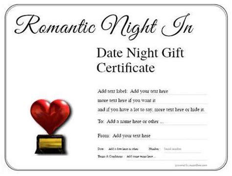 Date Night Gift Certificate Templates