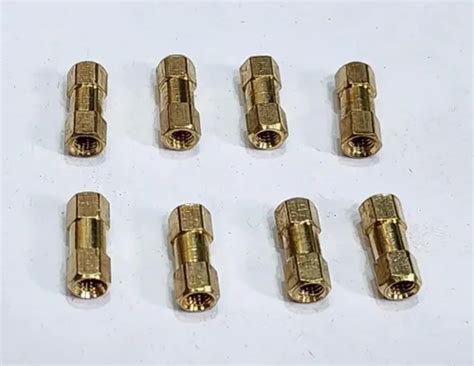 Hexagonal Brass Hex Pillar Nut For Bathroom Fitting Inner Diameter 5