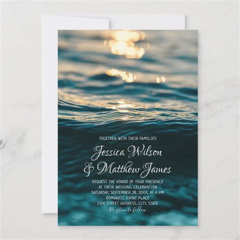 Beach Ocean Destination Nautical Sunset Wedding Invitation Zazzle