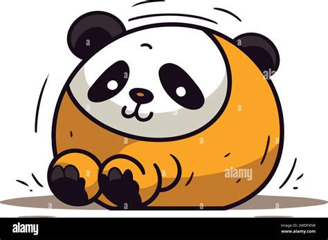 Cute Cartoon Panda Bear Isolated On White Background Vector Illustration Stock Vector Image