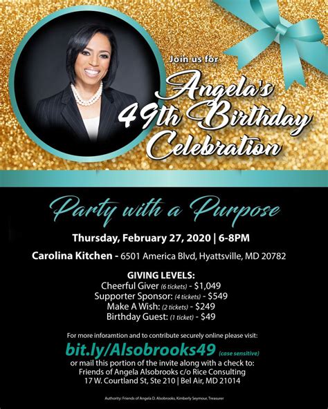 Angela’s 49th Birthday Celebration – Party with a Purpose! – Government ...