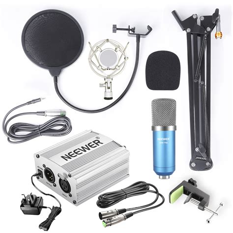 Neewer Nw Condenser Microphone Kit Mic Blue For Home Studio