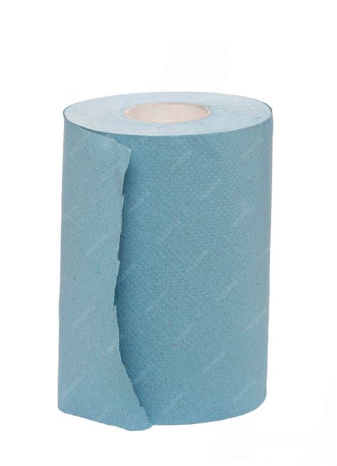 Premium Photo | Large blue roll of paper towels isolated on white ...