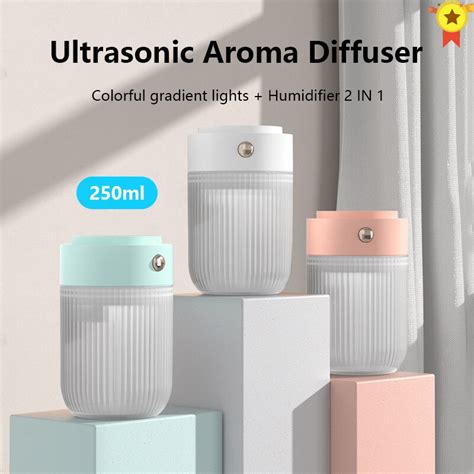 250ML Mini Ultrasonic Air Humidifier Aroma Essential Oil Diffuser For