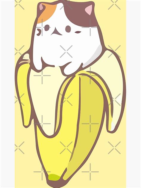 Kawaii Bananya Banana Anime Cat Anime Poster By Migii Redbubble