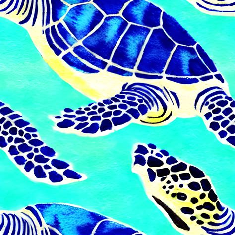 Tropical Sea Turtle Art · Creative Fabrica