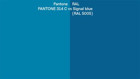 Pantone 314 C Vs RAL Signal Blue RAL 5005 Side By Side Comparison