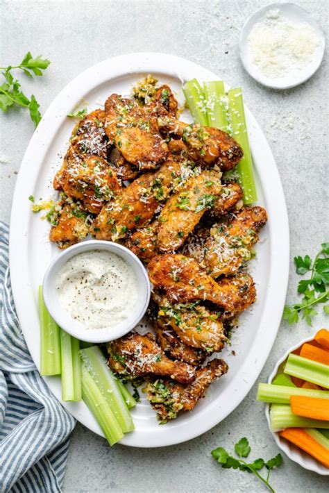 Garlic Parmesan Chicken Wings - All the Healthy Things