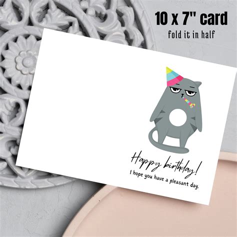 Funny Cat Birthday Card Funny Birthday Bday Card Funny Digital - Etsy