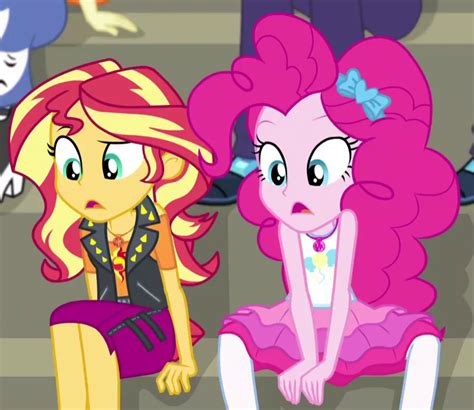 2370133 Safe Screencap Pinkie Pie Sunset Shimmer Equestria Girls