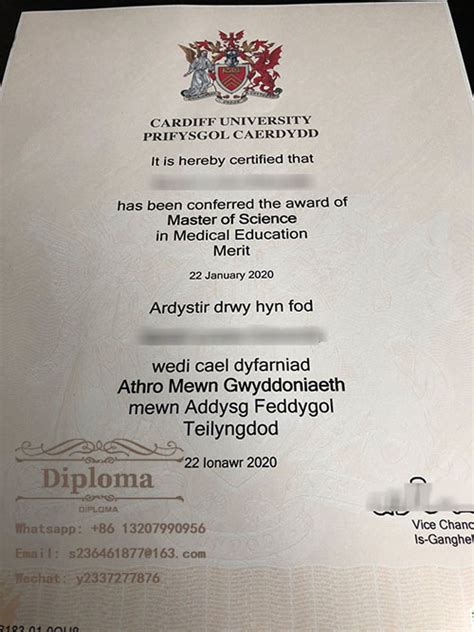 Buy Cardiff University Master Of Science Fake Certificate Buy Fake