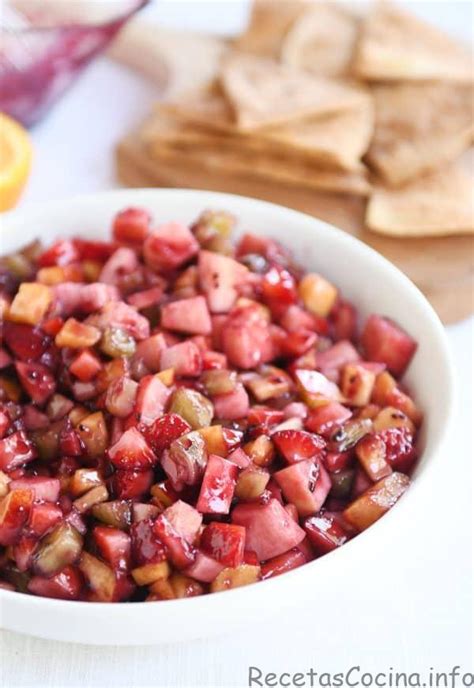 Salsa De Frutas Con Chips De Ma Z Con Canela A La Parrilla Recetas De