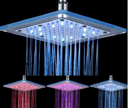 Ducha Chuveiro De Led Em Vidro Cores Cromoterapia Luxuosa R