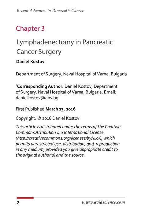 Pdf Chapter Lymphadenectomy In Pancreatic Cancer Surgery Recent