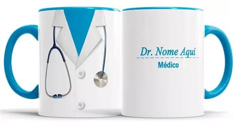 Caneca Profiss O M Dico Jaleco Medicina Nome Mercadolivre