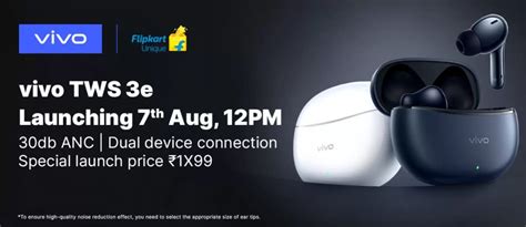 Vivo TWS 3e With Intelligent ANC Launching In India On August 7