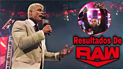 Resultados De Raw De Enero De Cody Rhodes Enfrentar A Roman