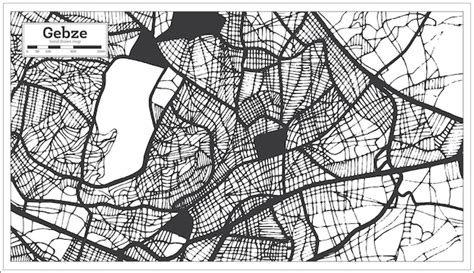 Premium Vector Gebze Turkey City Map In Black And White Color In