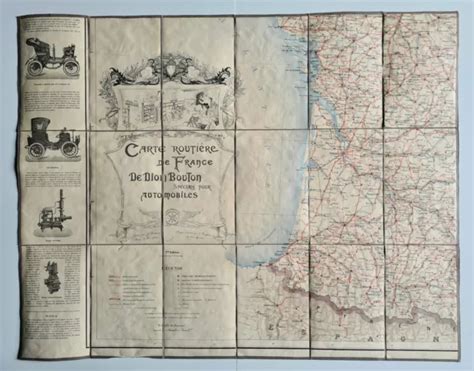 Ancienne Carte Routi Re Sud Ouest Dion Bouton Sp Ciale Automobiles Vers