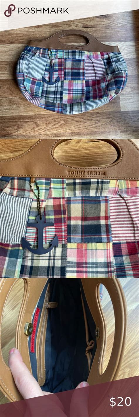 Adorable Tommy Hilfiger BOHO Nautical Madras Handbag Purse Patchwork