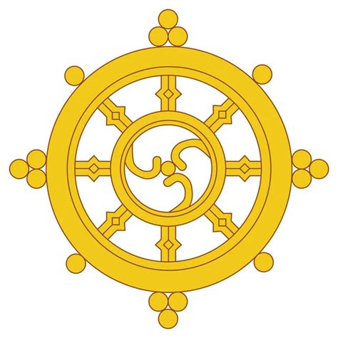 Dharma wheel, Buddhism vector icon — Stock Vector © DizTikhonov #145899647