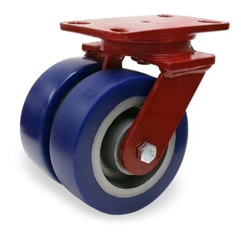 Dual Wheel Swivel Caster With X Ergo Glide Xt Poly On Cast Iron