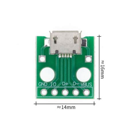 Adaptador Micro Usb A Dip Pin Conector Hembra Tipo B Pcb