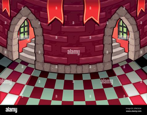 Inside the castle. Cartoon and vector illustration Stock Vector Image ...