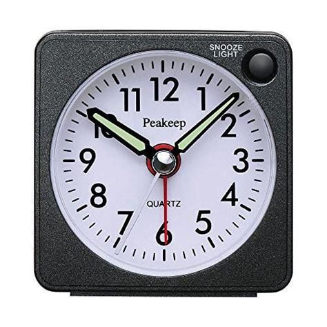 Ultra Small Peakeep Battery Travel Alarm Clock With Snooze And Light