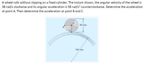 Solved A Wheel Rolls Without Slipping On A Fixed Cylinder Chegg