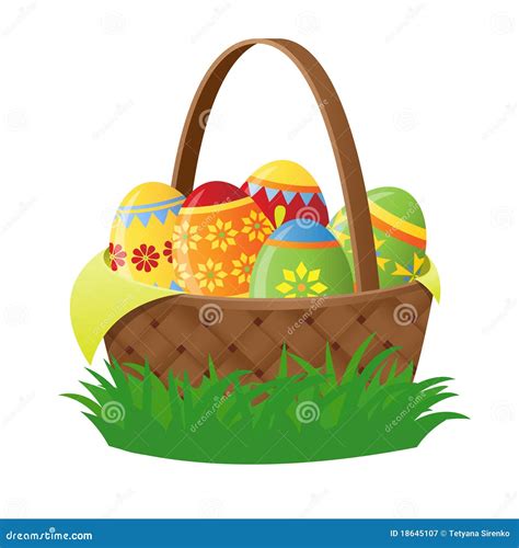 Easter Basket Stock Vector Illustration Of Painted Isolated 18645107