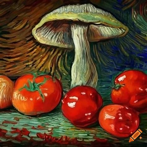 Red Mushroom And Tomato Artwork By Vincent Van Gogh On Craiyon