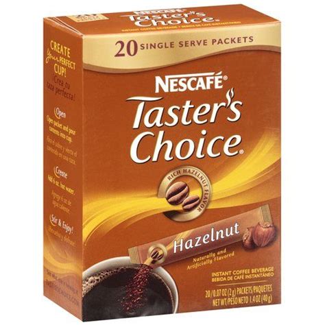 Taster S Choice Hazelnut Instant Coffee Single Serve Packets Ct