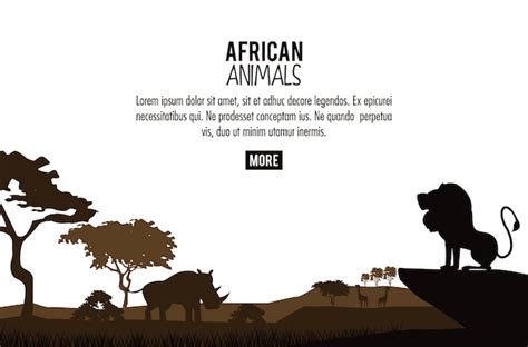 Conceito De Animais Africanos Vetor Premium