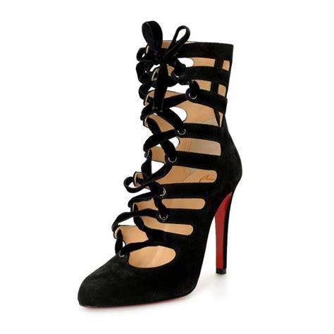 Christian Louboutin Shoes Christian Louboutin Womens Pinetita Black Suede Leather High Heel