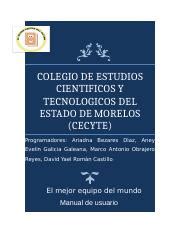 Manual De Usuario Docx Colegio De Estudios Cientificos Y Tecnologicos