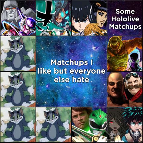 Matchups I like but everyone else hate. by JustanOtaku18 on DeviantArt