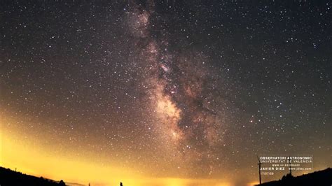 Earth Rotation Northern Hemisphere In Time Lapse Panorama Milky Way