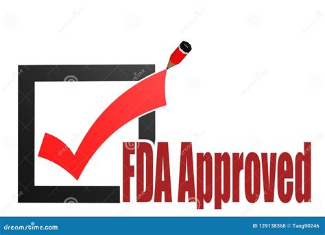 Fda Approved Word With Check Mark And Pencil Stock Illustration