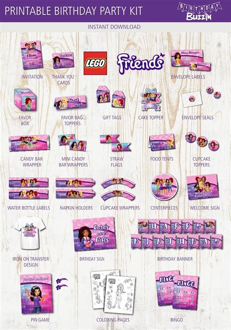 Lego Friends Birthday Party Printable Kit Birthday Buzzin