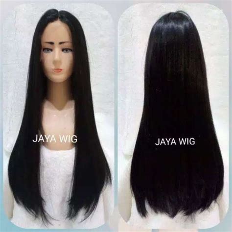 Promo Frontlacewig Lurus Panjang 60Cm Rambut Palsu Wanita Model Belah