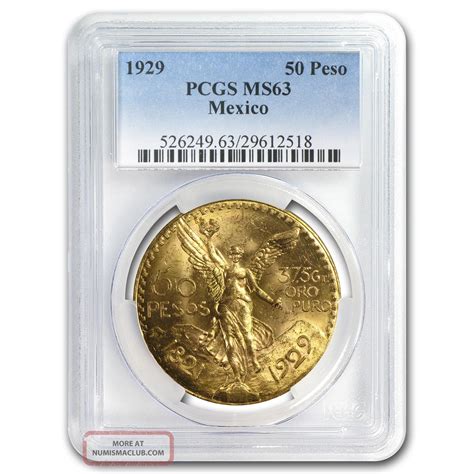 Mexico Pesos Gold Coin Ms Pcgs Sku