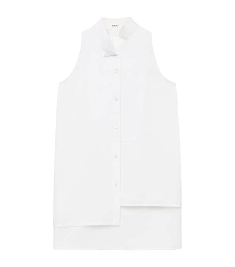 Womens Loewe White Sleeveless Asymmetric Shirt Harrods Uk