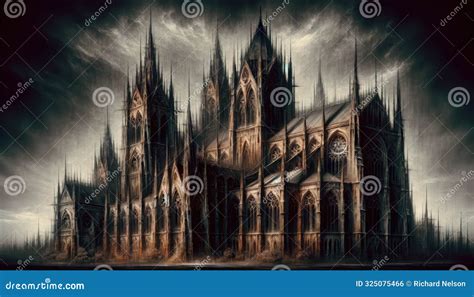 Gothic Cathedral With Stained Glass Windows And Intricate Architecture