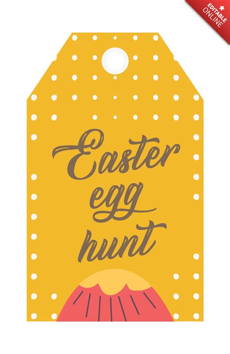 Easter Egg Hunt Tag Template Design Free Design Template