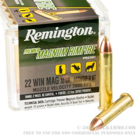 50 Rounds Of Bulk 22 Wmr Ammo By Remington 33gr Accutip