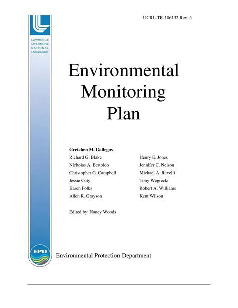 Environmental Monitoring Program Template